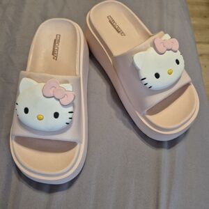 NEW! Hello Kitty Pink Adult Sandals Women Wedges, High Platform, US SIZE 8-9